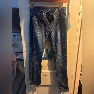 Polka dot skinny jeans